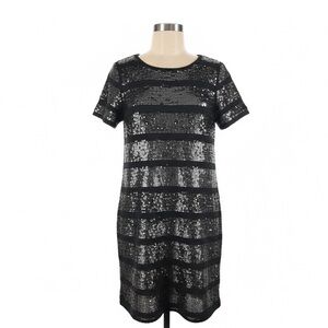 NYE Dress! Catherine Malandrino Black Sweater & Sequins Mini Dress M